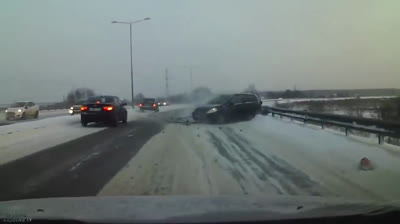 Snow and Russians driving, bad combination