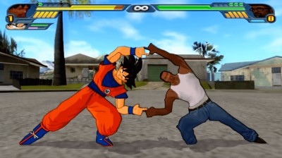 Goku and Carl Johson (CJ) fusion vs Big Smoke : DBZ Tekaichi 3