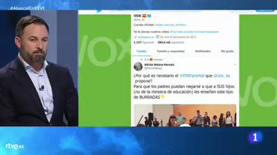 Santiago Abascal responde en TVE sobre las Noticias Falsas de VOX sobre el Pin Parental