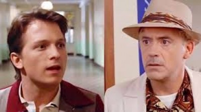 Robert Downey Jr. and Tom Holland in the 'Back to the Future' deepfake