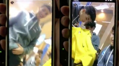 Feo gesto racista de unos recogepelotas contra un portero