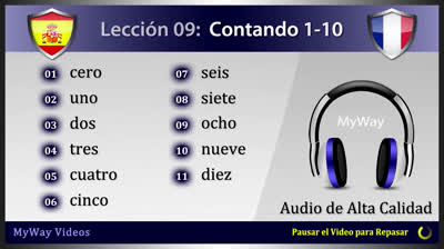 Contando del 1 al 10 en francés - Lección 9