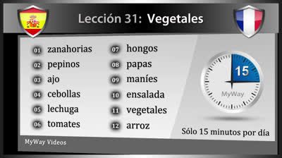 Vegetales en francés - Lección 31