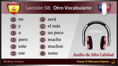 Vocabulario en francés - Lección 58