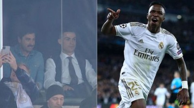 Así celebró CR7 el gol de Vinicius en El Clásico