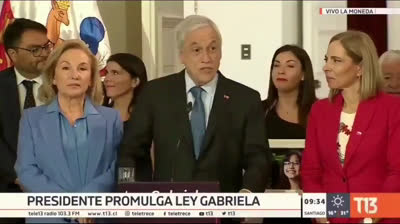 Polémicas palabras de Sebastián Piñera anunciando la Ley Gabriela
