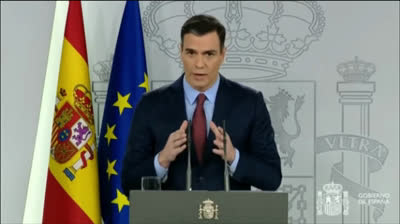 Pedro Sanchez press conference about Coronavirus