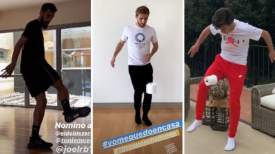 #10toqueschallenge el reto viral entre futbolistas para combatir el Coronavirus