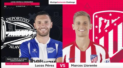 Alavés (L. Perez) vs Atletico Madrid (M. Llorente) #LaLigaSantanderChallenge ft Ibai Llanos