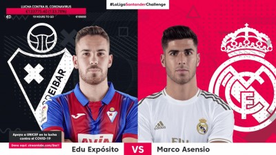 Eibar (Edu Expósito) vs Real Madrid (Marco Asensio) Semi-final #LaLigaSantanderChallenge ft Ibai Llanos