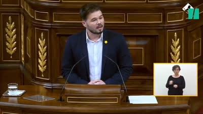 Gabriel Rufián: "Hoy no importa quien gana el relato, hoy solo importa cómo se gana al virus"