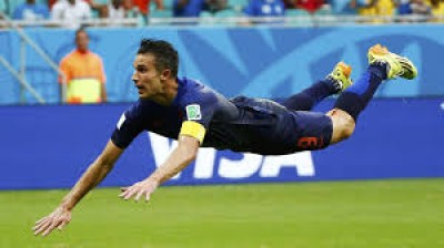 Van Persie's head goal against Spain
