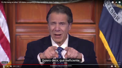 NY Governor decries 'eBay' bidding war over ventilators