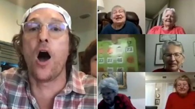 Matthew McConaughey plays online bingo with the seniors in a nursing home
