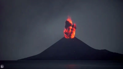 Krakatoa eruption. Video of the exact moment.