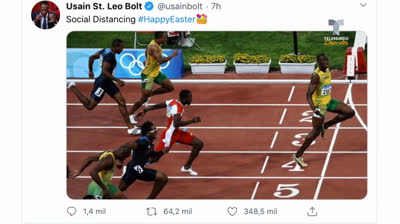 La curiosa forma de mantener la distancia de seguridad por Usain Bolt