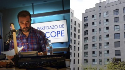 Bloque de vecinos en Pamplona cantando la canción del Partidazo de Cope