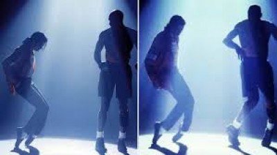 Michael Jackson enseñando a bailar a Michael Jordan