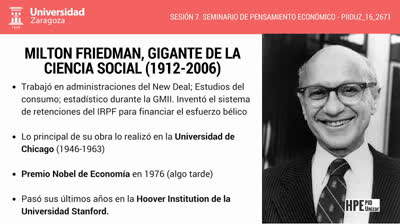 07. Revolución monetarista y Nueva Economía Clásica (Pedro Schwartz). MOOC sobre Pensamiento Económico de la Universidad de Zaragoza. Proyecto de Innovación Docente