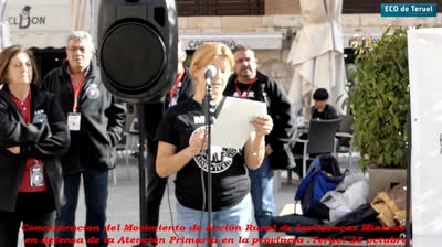 CONCENTRACIÓN  DEL MOVIMIENTO ACCIÓN RURAL EN TERUEL EN DEFENSA DE LA  ASISTENCIA PRIMARIA EN LA ZONA RURAL