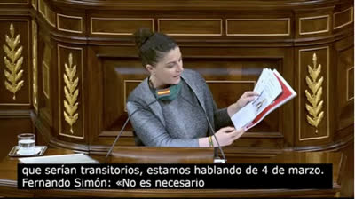 Macarena Olona repasa las noticias del coronavirus en España