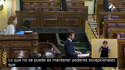 Pablo Casado anuncia la abstención del PP a la prorroga del Estado de Alarma