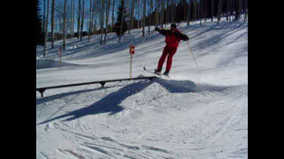Intento fallido de esquiar en barra.