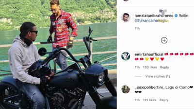 Ibrahimovic se lesiona y se va a dar una vuelta en moto