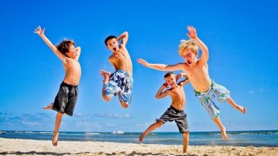 Children's games on the beach