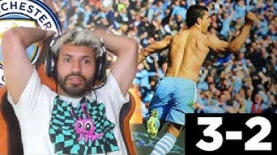 Kun Agüero reaccionando al Manchester City vs Queens Park Rangers