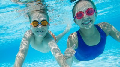 Children's games in the pool