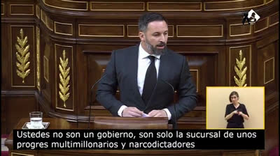 Santiago Abascal: "No son un gobierno, son la sucursal de unos progres multimillonarios y narcodictadura comunista"