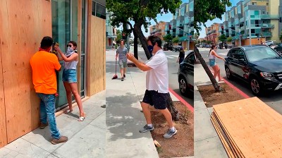 Influencers buscando la foto en medio de las protestas