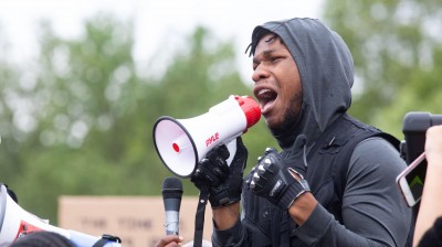 The actor, John Boyega, in the protests of the 'Black Lives Matter' movement