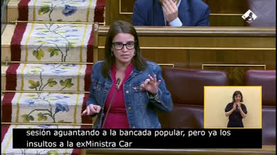 Adriana Lastra indignada con la actitud de los diputados del PP