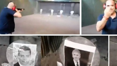 Prácticas de tiro con fotografías de miembros del Gobierno
