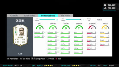 Okocha (87) in FUT 20