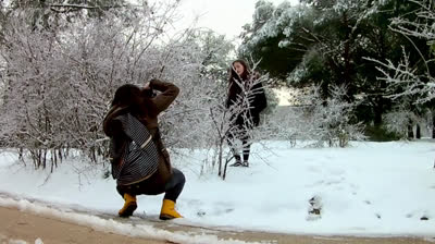 Photo session in the snow