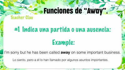 The importance in English of the word "Away"
