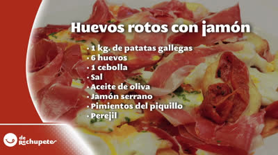 Spanish broken eggs with ham