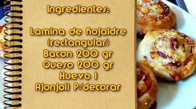 Puff pastry rolls with bacon