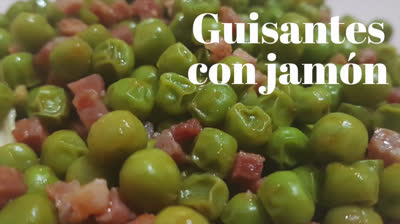 Guisantes con Jamón - Receta fácil rápida y saludable