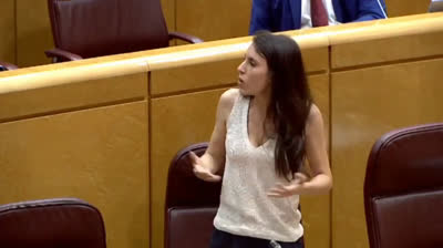 Irene Montero interrumpida por el PP en su intervención