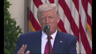 Trump attacks Joe Biden and AOC in Rose Garden Conference
