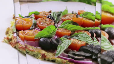 Pizza using broccoli as base