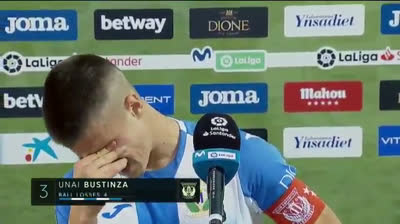 Discurso emotivo de Unai Bustinza tras descender con el Leganés
