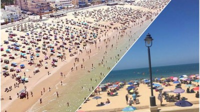 Una playa de Chipiona, ejemplo a seguir en distanciamiento social