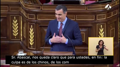 Sánchez a Abascal: "Nos queda claro que para ustedes la culpa es de los chinos, los comunistas, los inmigrantes, las mujeres y mía también"