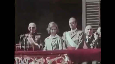 Juan Carlos I junto a Franco en el último discurso del dictador