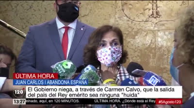 Carmen Calvo: "El Rey Emérito no huye de nada"